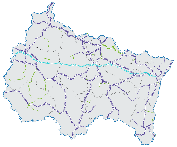 Carte du réseau ferré en Grand Est