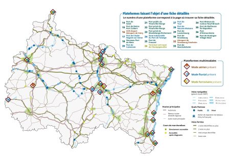 Carte des plateformes multimodales inventoriées