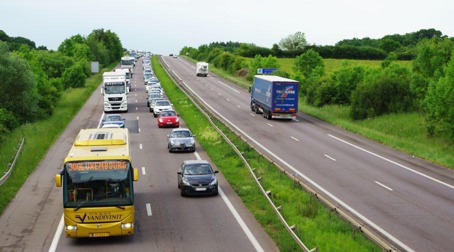 Autoroute A31 au niveau de la frontière entre la France et le Luxembourg ; Photo : DREAL Grand Est
