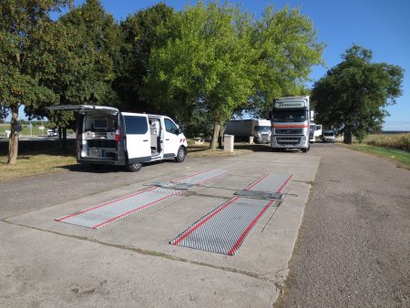 Opération de contrôle Pesée de poids lourds ; Photo : DREAL Grand Est