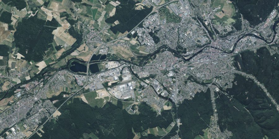 Région d'Épinal vue du ciel ; Photo aérienne IGN