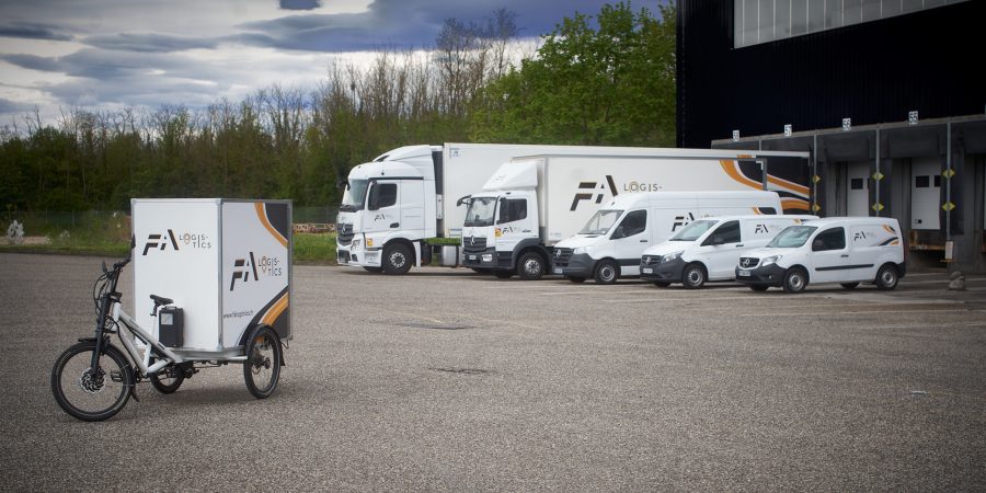 Parc de véhicules de FA Logistics du poids lourd au vélo cargo ; Photo : FA Logistics